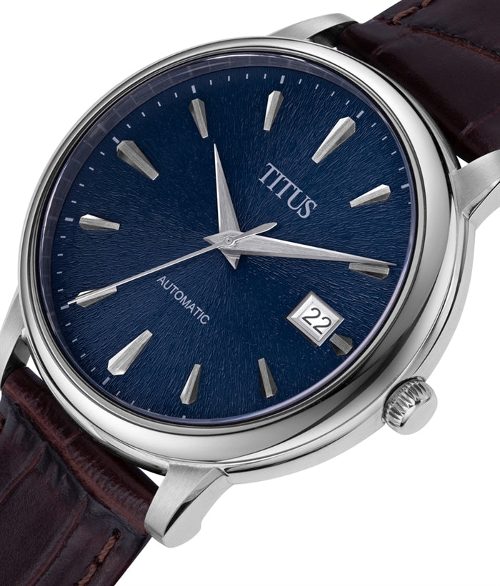 The Dawn 3 Hands Date Mechanical Leather Men Watch W06-03247-006