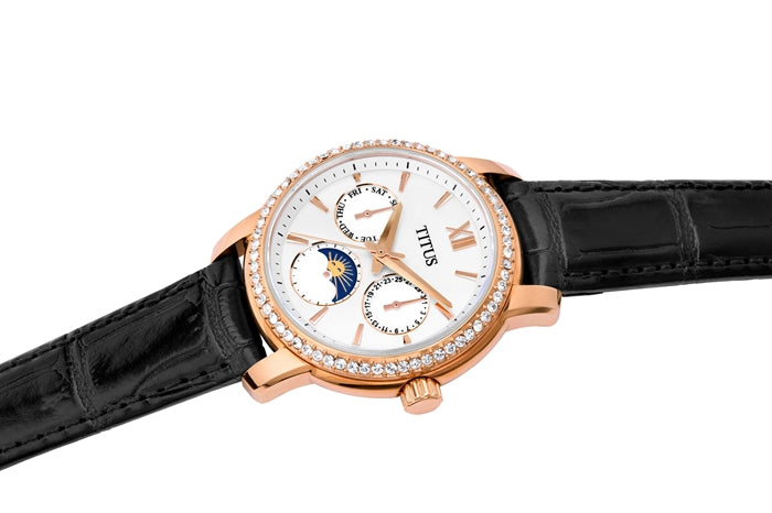 Devot Multi-Function with Day Night Indicator Quartz Leather Women Watch W06-03263-001