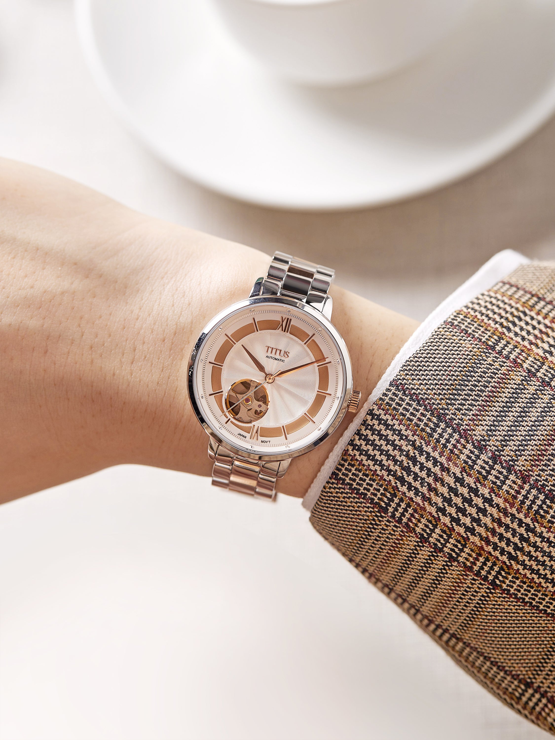 Enlight 3 Hands Mechanical Stainless Steel Women Watch W06-03278-002