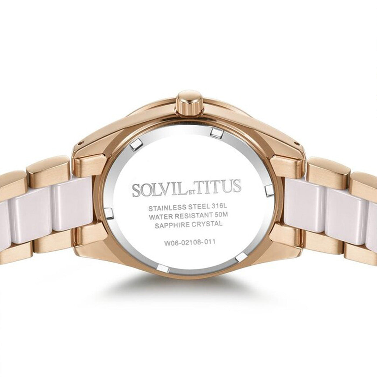 Perse Multi-Function Quartz Stainless Steel with Ceramic Women Watch W06-02108-011