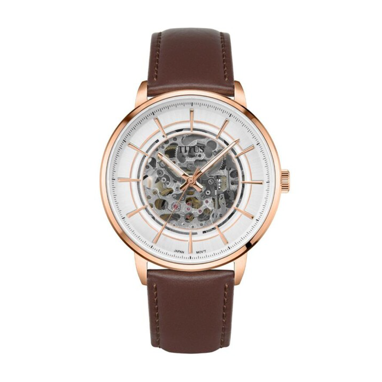 Enlight 3 Hands Mechanical Leather Men Watch W06-03305-005