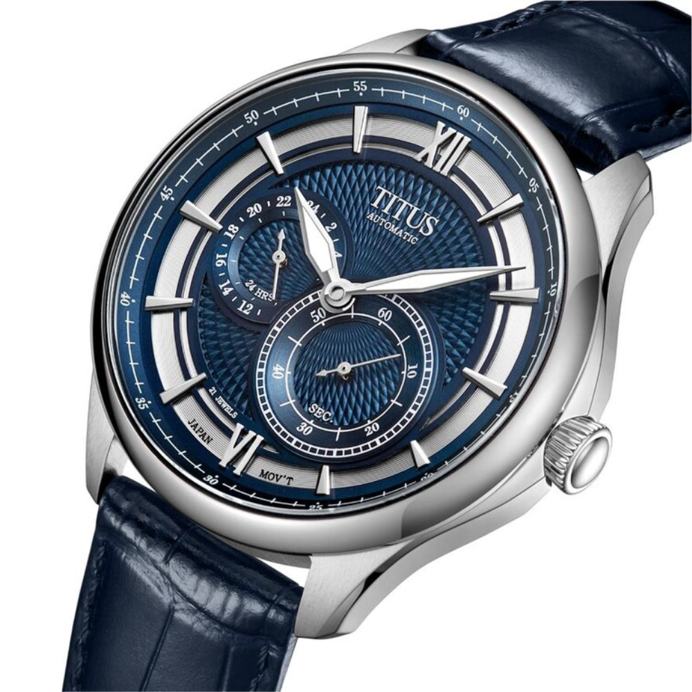 Men fashion ex306 blue top analog leather strap watch