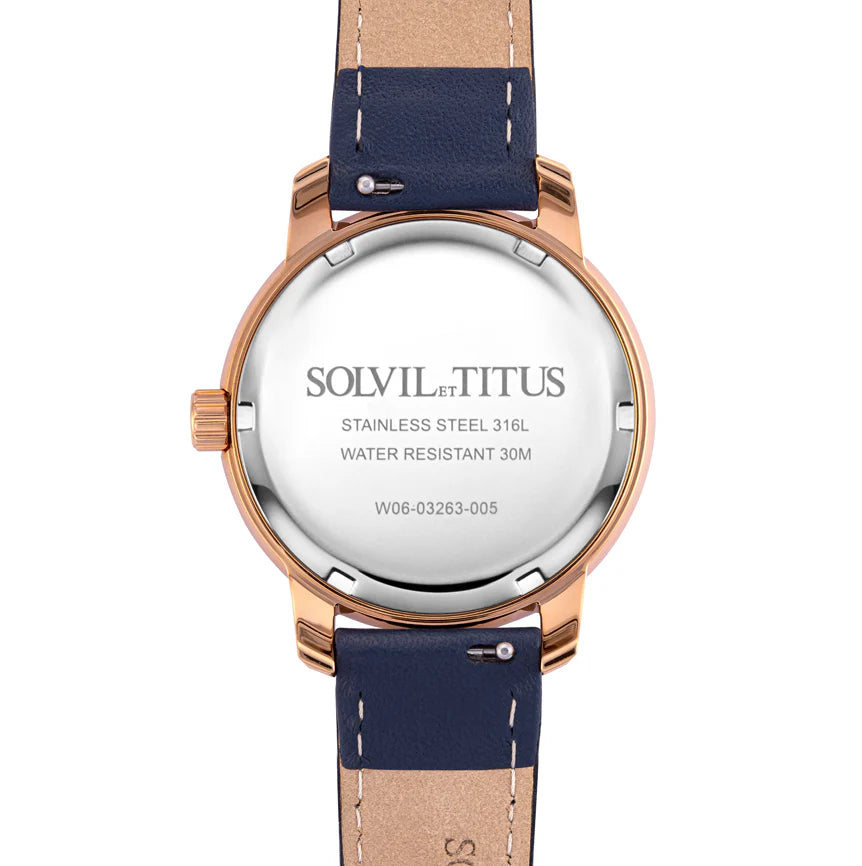Devot watch caseback with stainless steel construction and engraving