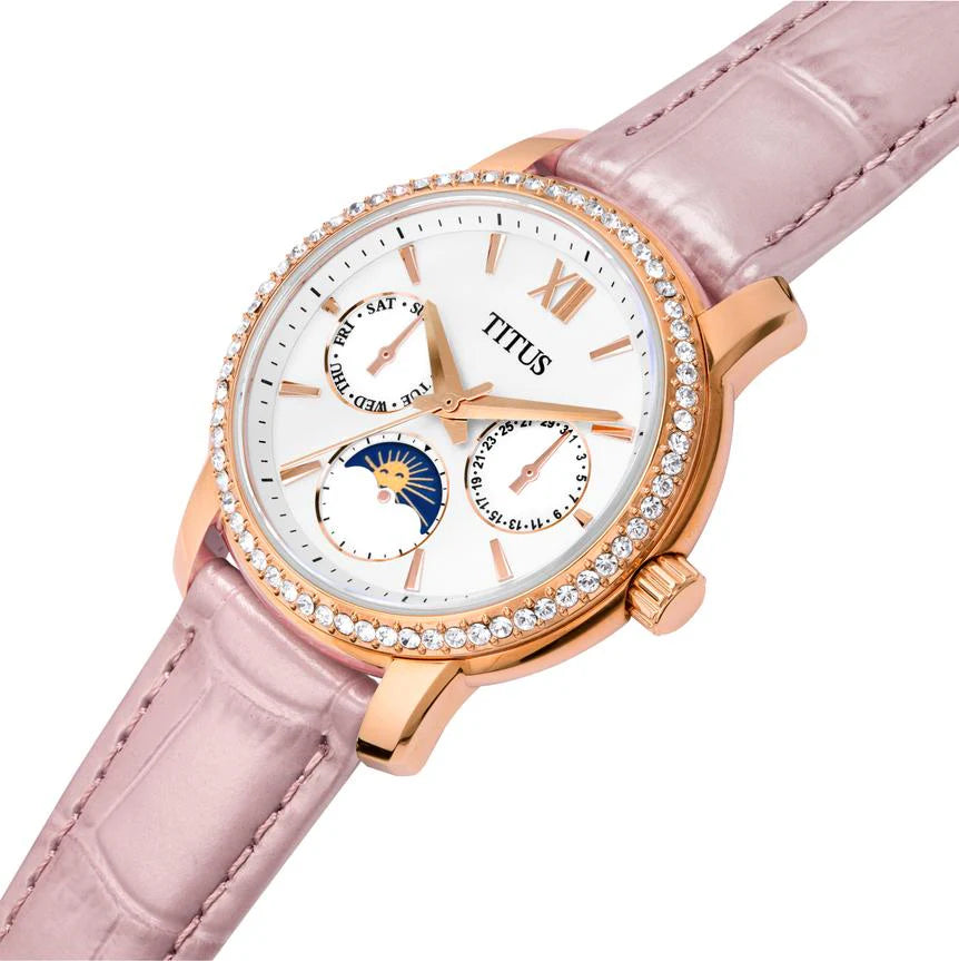 Devot Multi-Function with Day Night Indicator Quartz Leather Women Watch W06-03263-006