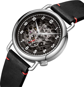 Exquisite 3 Hands Mechanical Leather Men Watch W06-03299-001