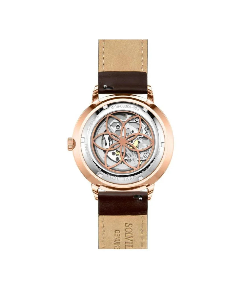 Enlight 3 Hands Mechanical Leather Men Watch W06-03305-008