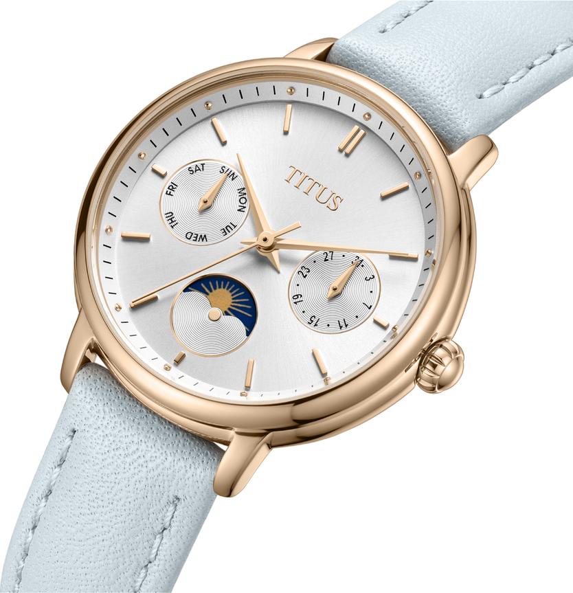 Fashionista Multi-Function Day & Night Quartz Leather Women Watch W06-03404-006