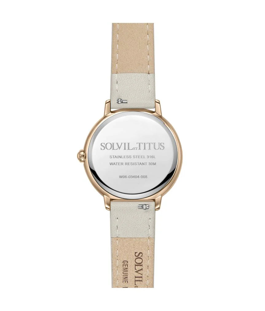 Fashionista watch caseback with stainless steel construction and engraving
