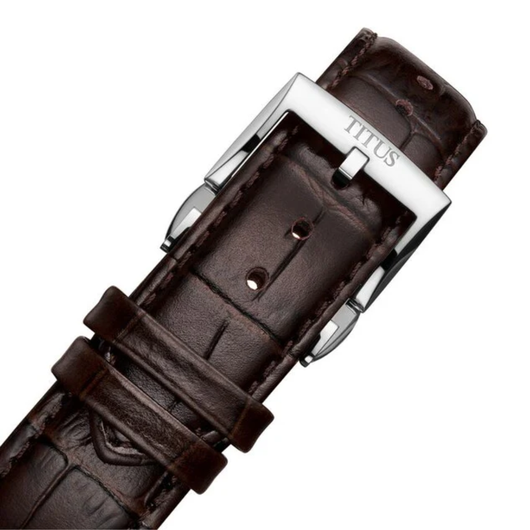 Classic 3 Hands Multi Function Automatic Leather Men Watch W06-03332-003