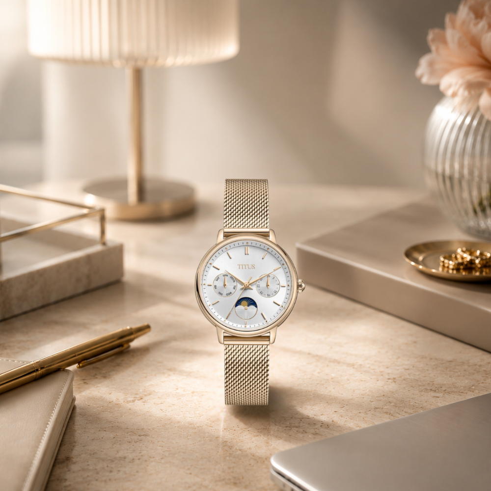 Fashionista Multi-Function Day & Night Quartz Stainless Steel Women Watch W06-03404-002