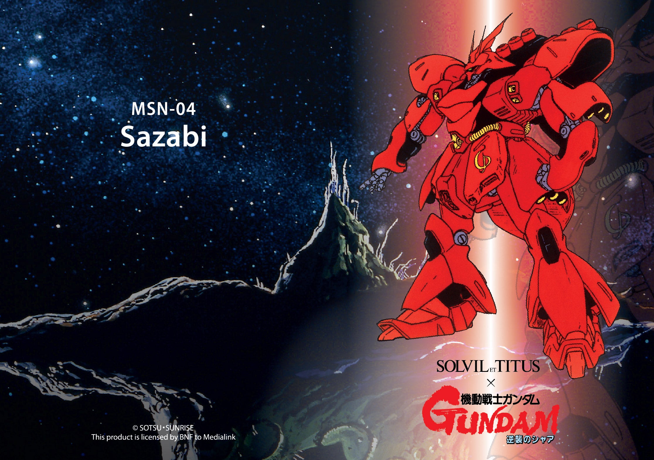 Solvil et Titus x Mobile Suit Gundam 'Sazabi' Limited Edition Saber Chronograph Quartz Stainless Steel Men Watch W06-03329-001