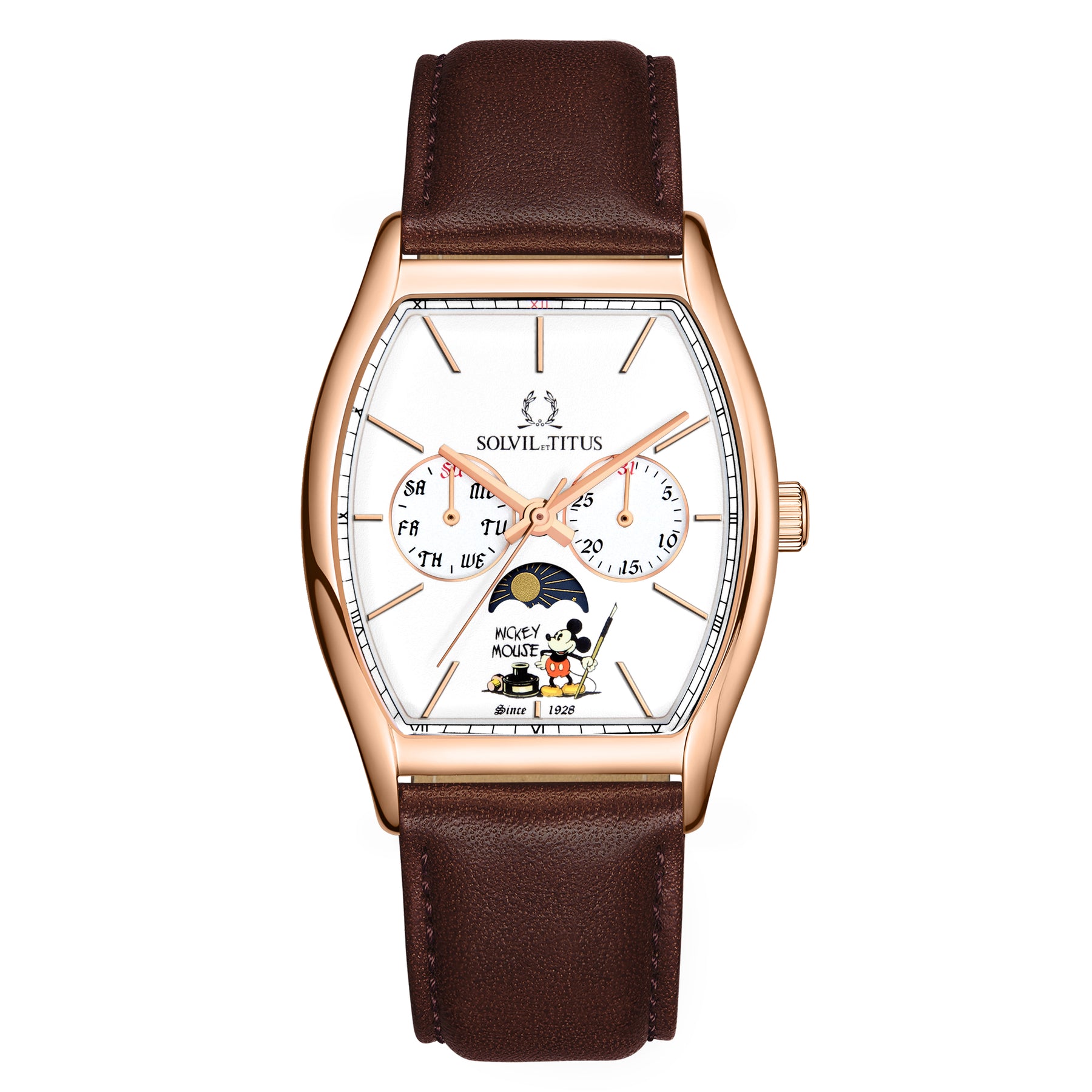 [Pre-Order] Solvil et Titus x "Mickey Mouse 95th Anniversary" Multi-Function with Day Night Indicator Quartz Leather Men Watch W06-03355-002