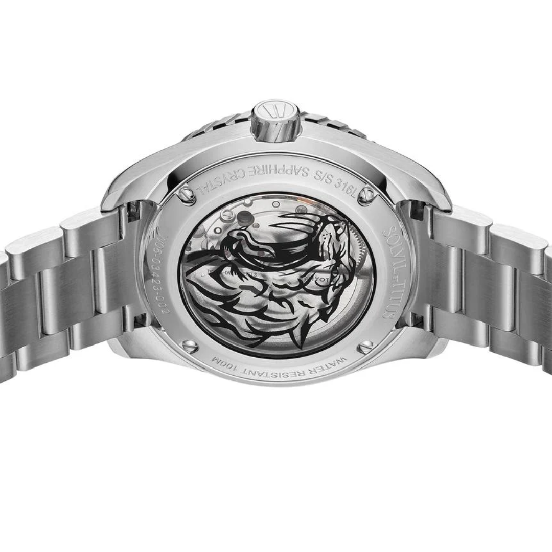 Saber 3 Hands Date Automatic Stainless Steel Watch W06-03423-002