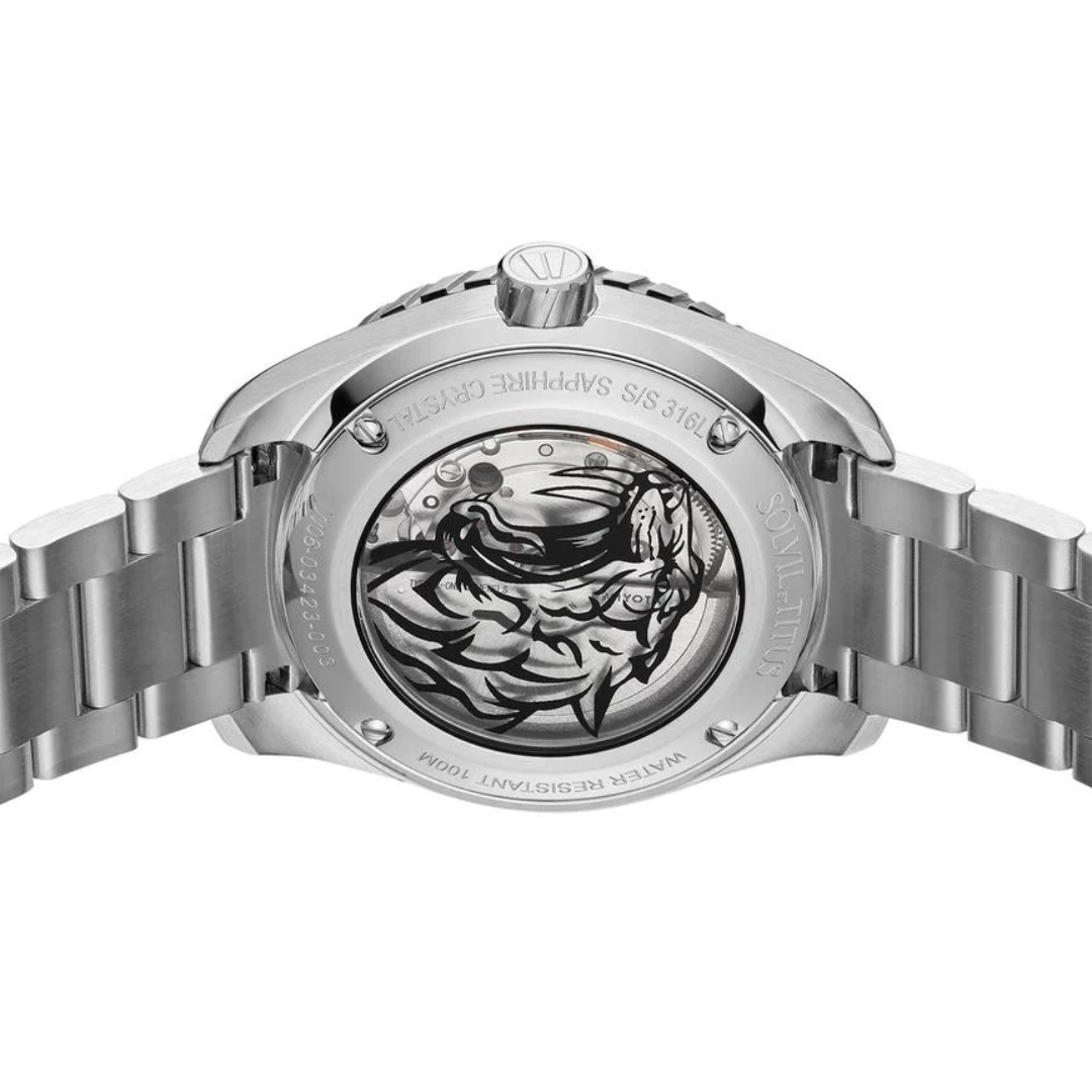 Saber 3 Hands Date Automatic Stainless Steel Watch W06-03423-003