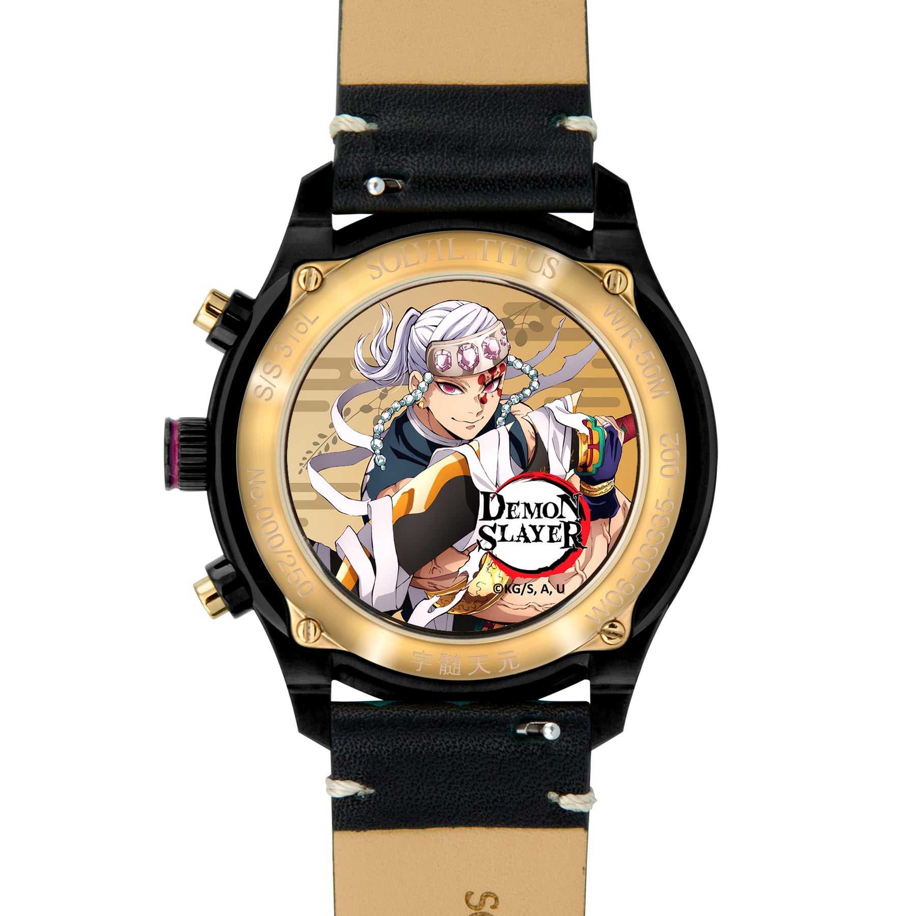 [Pre-Order] Solvil et Titus x Demon Slayer Tengen Uzui Limited Edition Saber Chronograph Quartz Leather Men Watch W06-03335-002