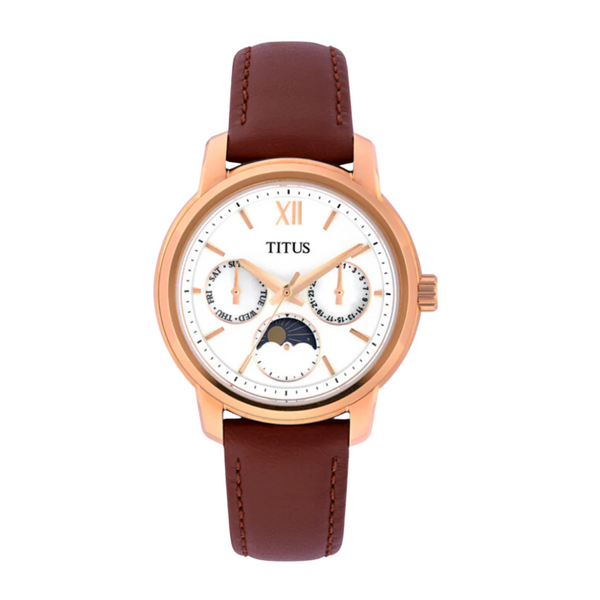 Devot Multi-Function with Day Night Indicator Quartz Leather Women Watch W06-03263-004