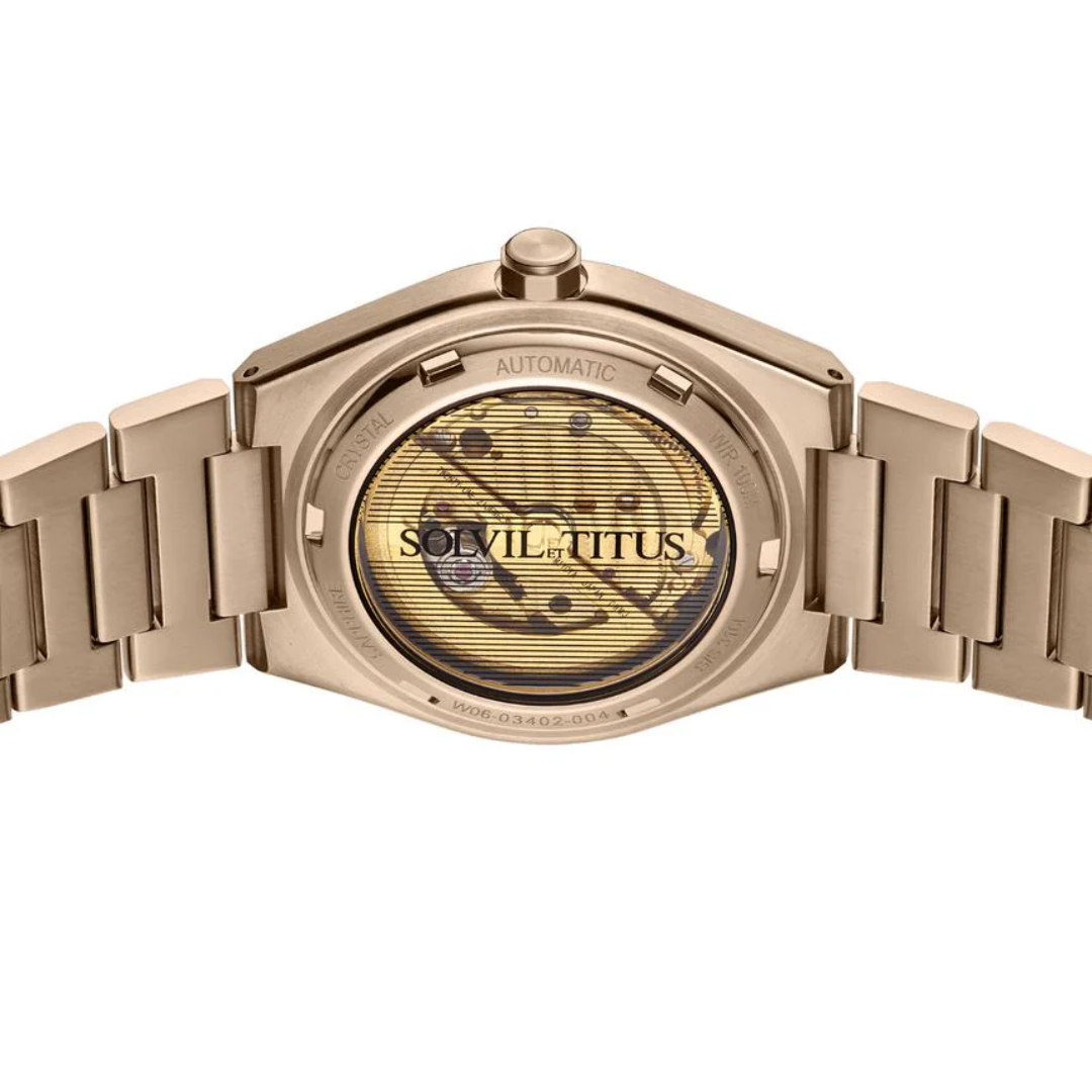 Vinyl 3 Hands Mechanical Stainless Steel Men Watch W06-03402-004