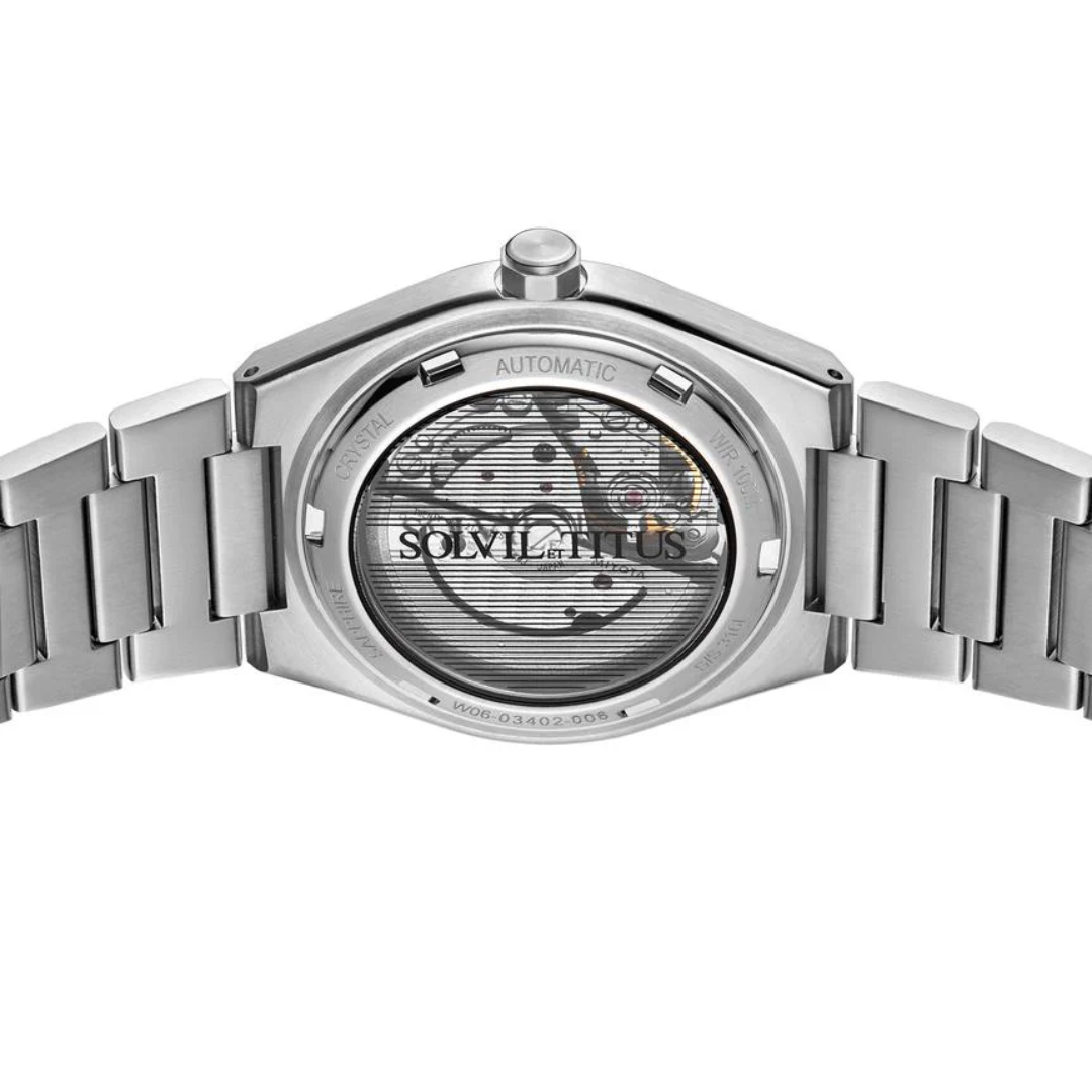 Vinyl 3 Hands Mechanical Stainless Steel Men Watch W06-03402-006
