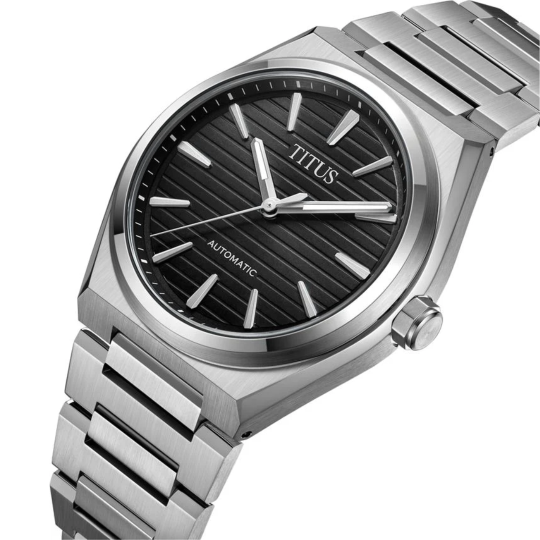 Vinyl 3 Hands Mechanical Stainless Steel Men Watch W06-03402-008