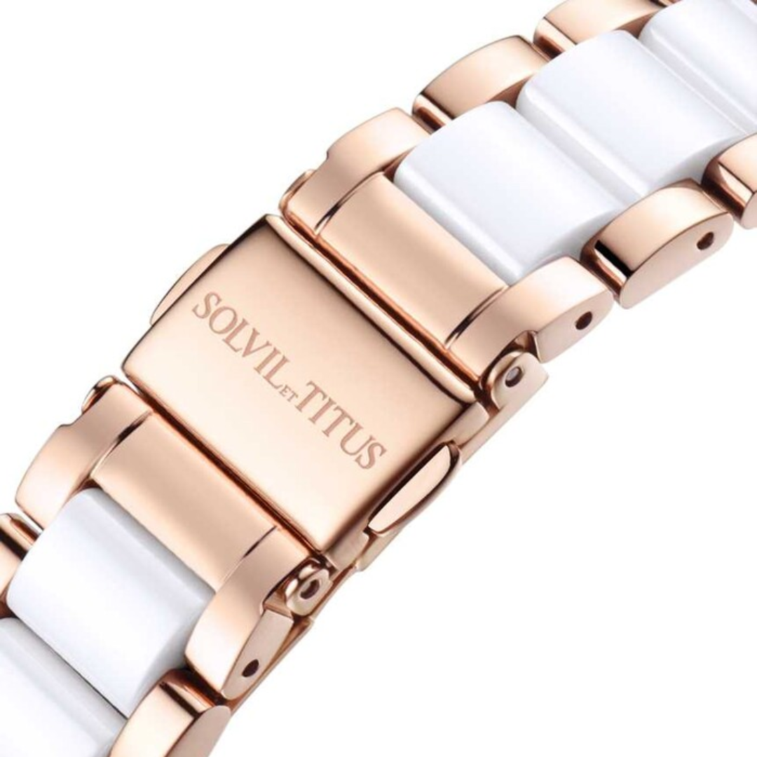 Perse Multi-Function Quartz Stainless Steel with Ceramic Women Watch W06-02108-003