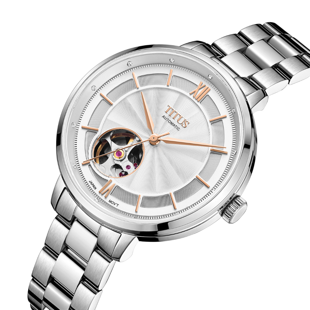Enlight 3 Hands Mechanical Stainless Steel Women Watch W06-03278-007