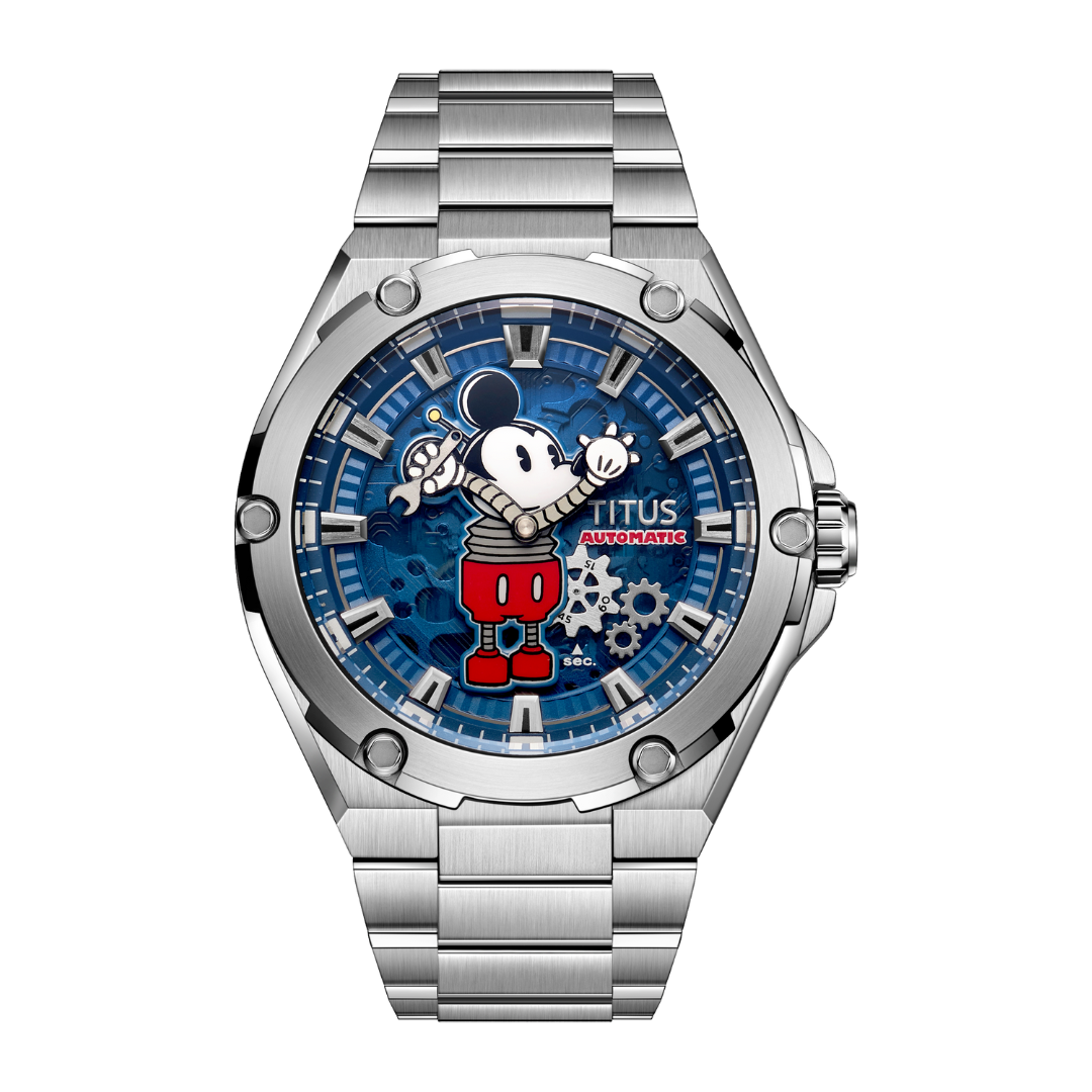 Solvil et Titus x Mickey Mouse "Charged Up" Limited Edition Voyager Mechanical Skeleton Men Watch W06-03379-001