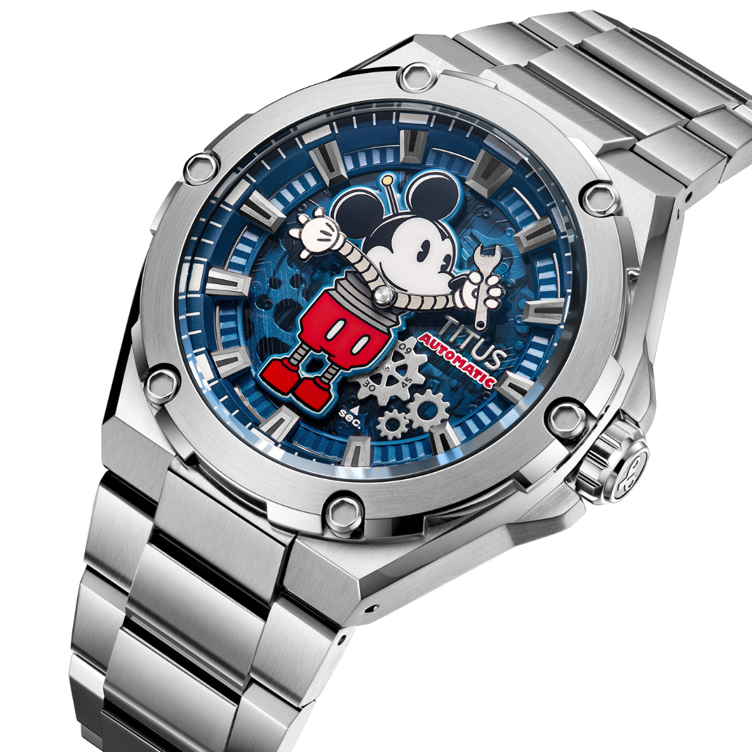 Solvil et Titus x Mickey Mouse "Charged Up" Limited Edition Voyager Mechanical Skeleton Men Watch W06-03379-001