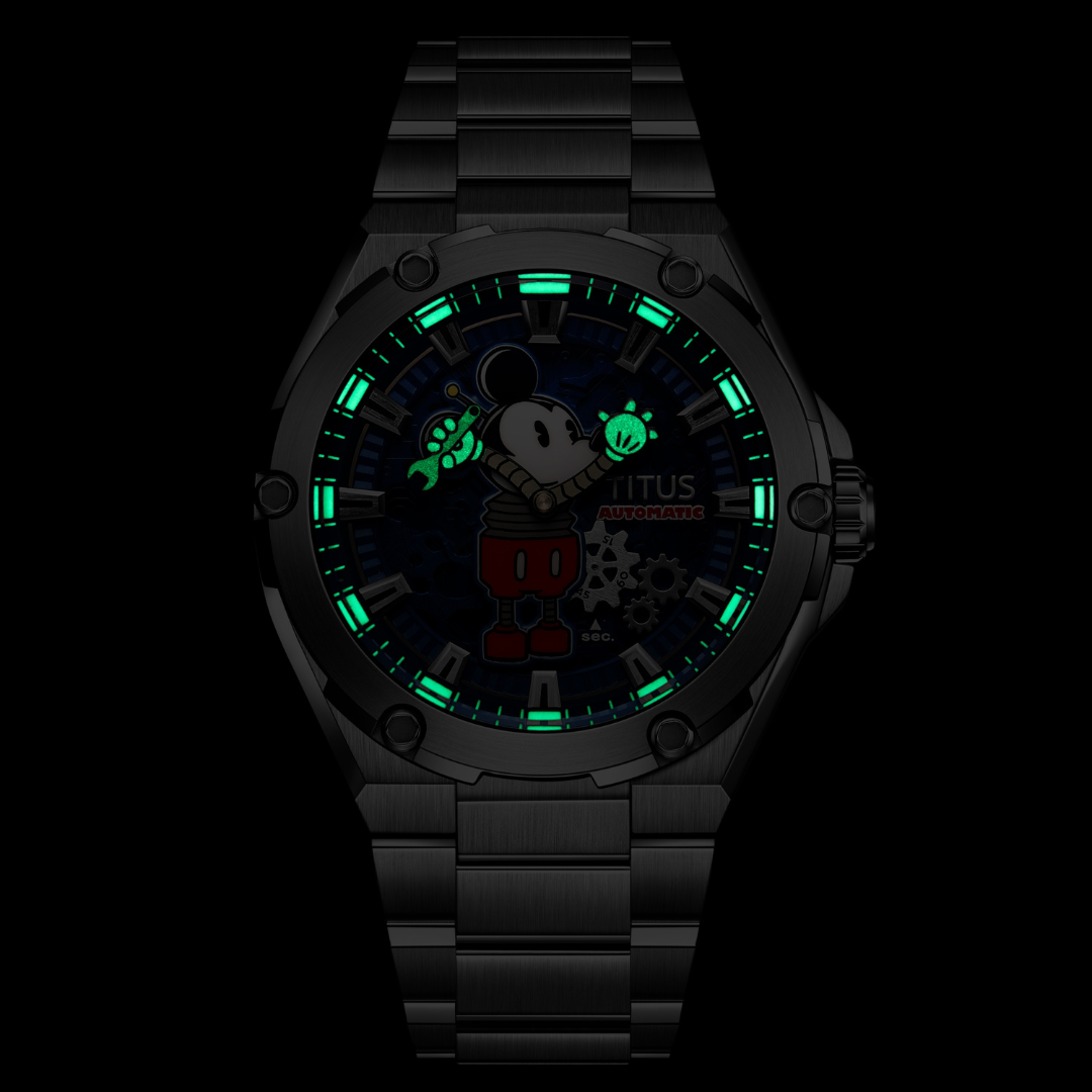 Solvil et Titus x Mickey Mouse "Charged Up" Limited Edition Voyager Mechanical Skeleton Men Watch W06-03379-001