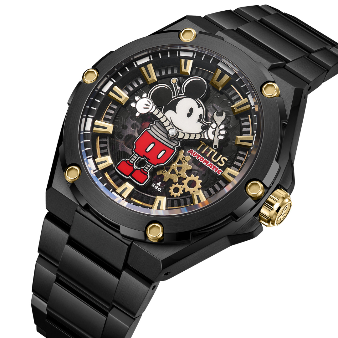 Solvil et Titus x Mickey Mouse "Charged Up" Limited Edition Voyager Mechanical Skeleton Men Watch W06-03379-002