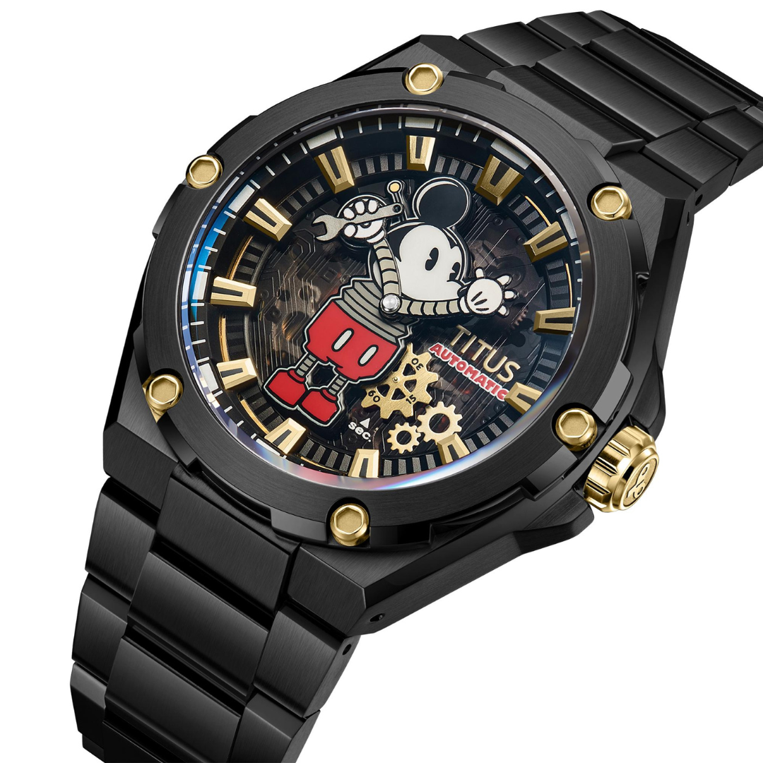 Solvil et Titus x Mickey Mouse "Charged Up" Limited Edition Voyager Mechanical Skeleton Men Watch W06-03379-002