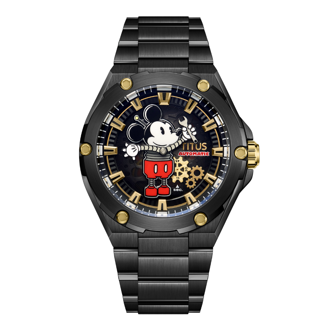 Solvil et Titus x Mickey Mouse "Charged Up" Limited Edition Voyager Mechanical Skeleton Men Watch W06-03379-002