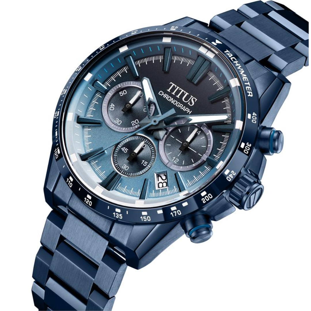 Saber Chronograph Men's Tachymeter Blue Dial Watch W06-03401-005