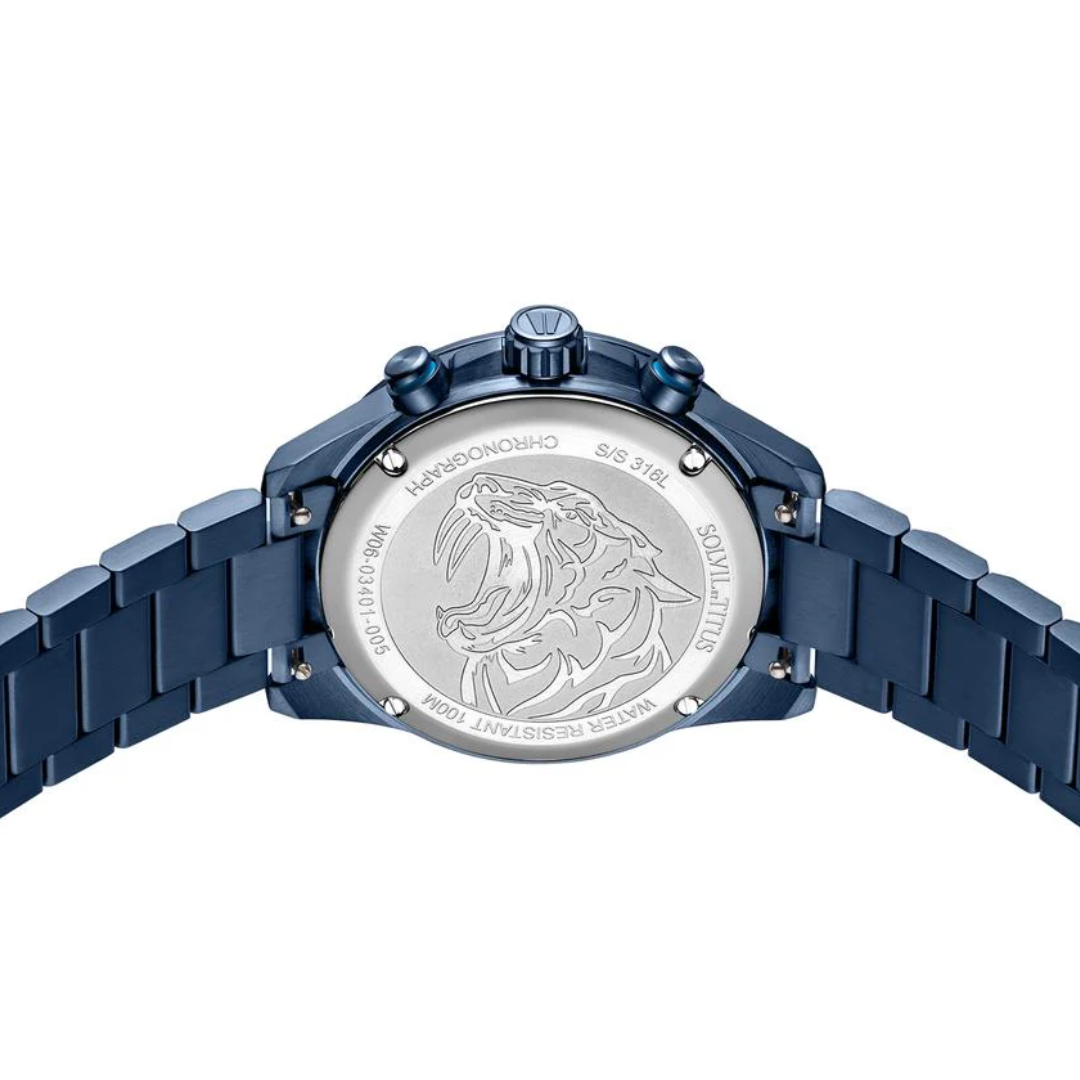 Saber Chronograph Men's Tachymeter Blue Dial Watch W06-03401-005