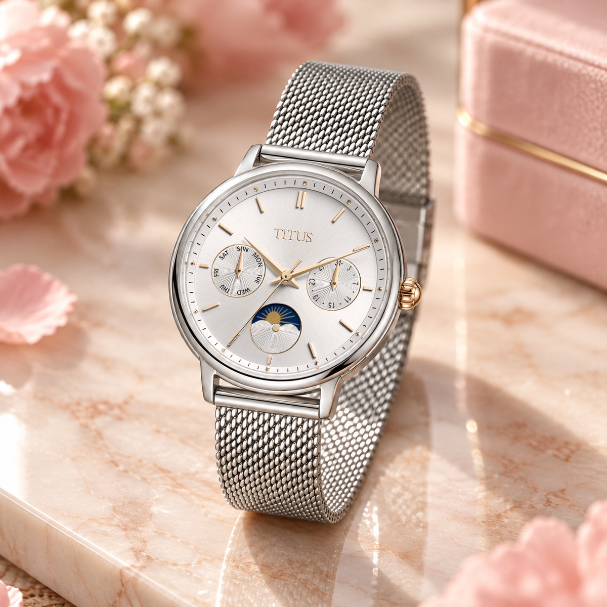 Fashionista Multi-Function Day & Night Quartz Stainless Steel Women Watch W06-03404-001