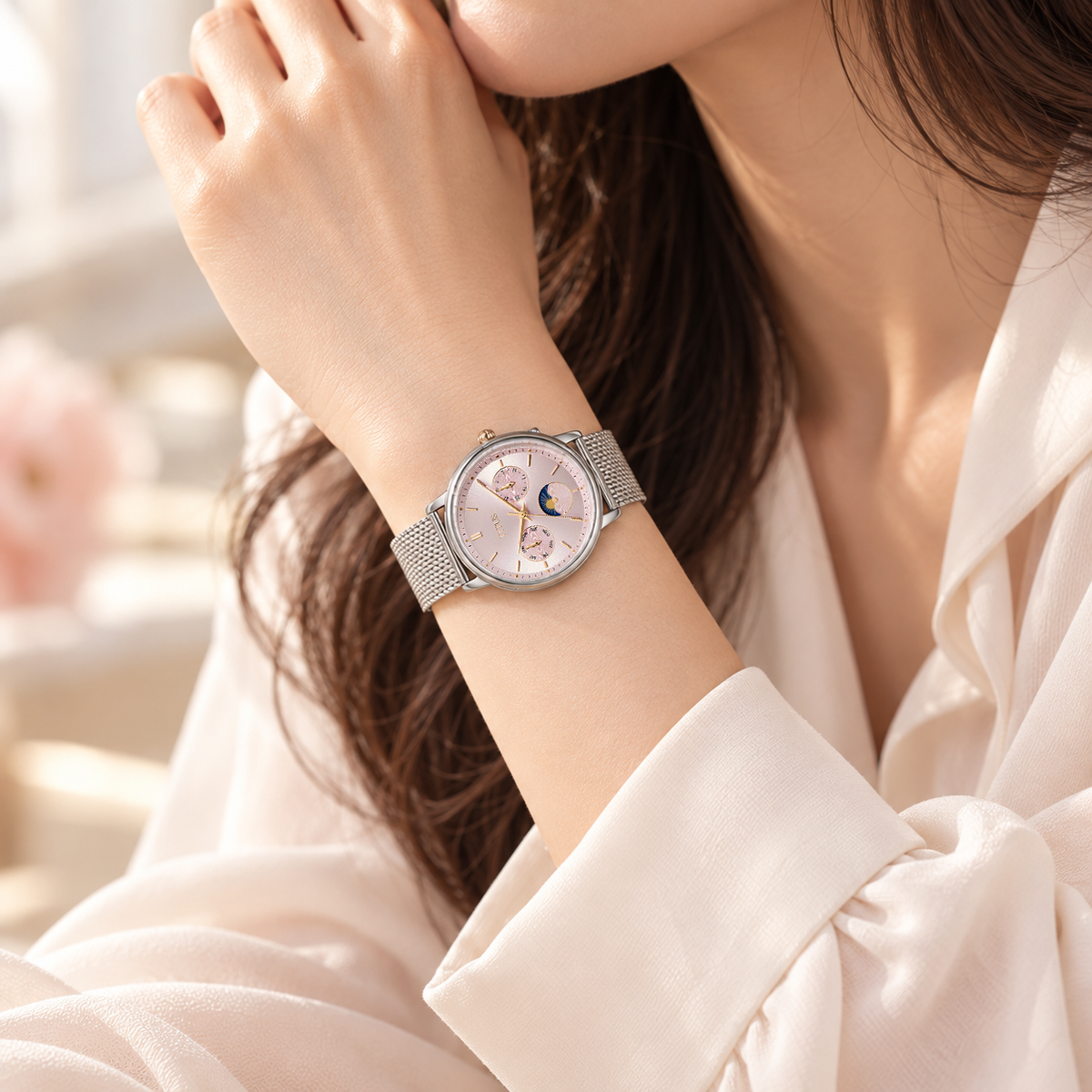 Fashionista Multi-Function Day & Night Quartz Stainless Steel Women Watch W06-03404-003