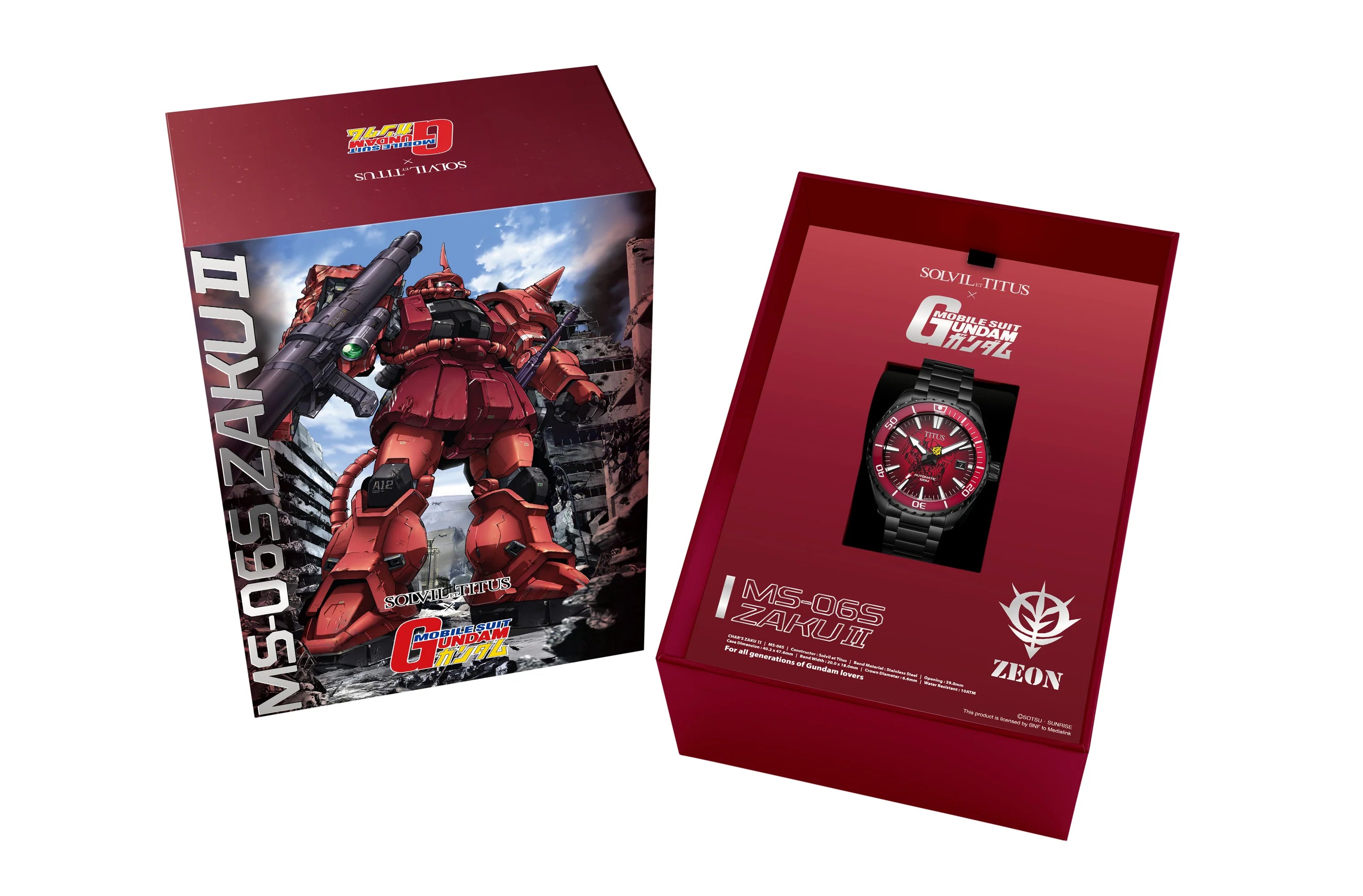 Solvil et Titus x Mobile Suit Gundam 'MS-06S Red Comet Zaku II' Limited Edition Saber Automatic Men Watch W06-03406-001
