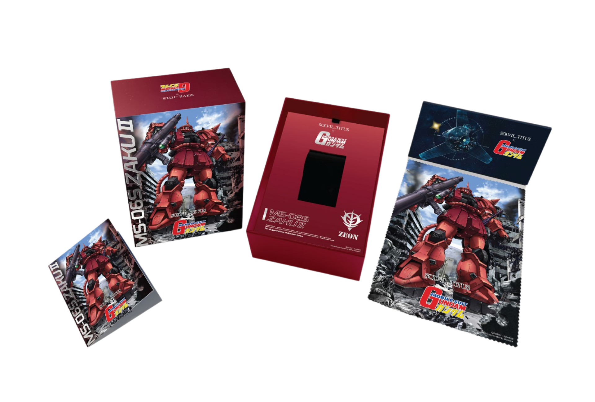 Solvil et Titus x Mobile Suit Gundam 'MS-06S Red Comet Zaku II' Limited Edition Saber Chronograph Men Watch W06-03408-001
