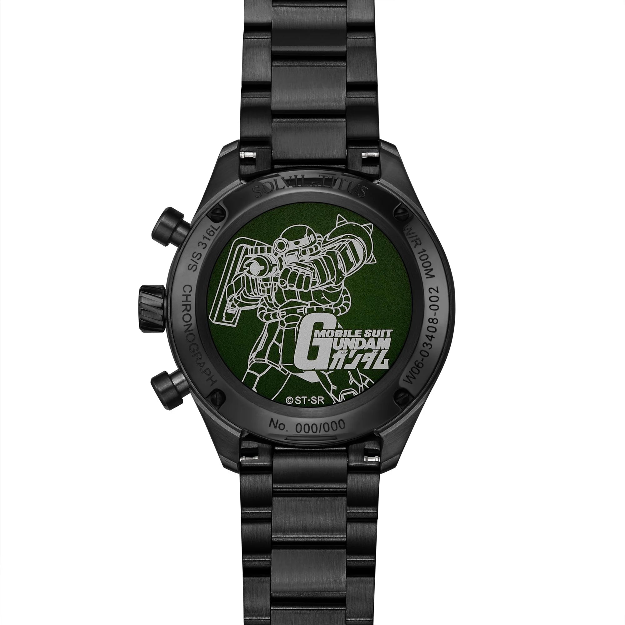 Solvil et Titus x Mobile Suit Gundam 'MS-06F Zaku II' Limited Edition Saber Chronograph Men Watch W06-03408-002