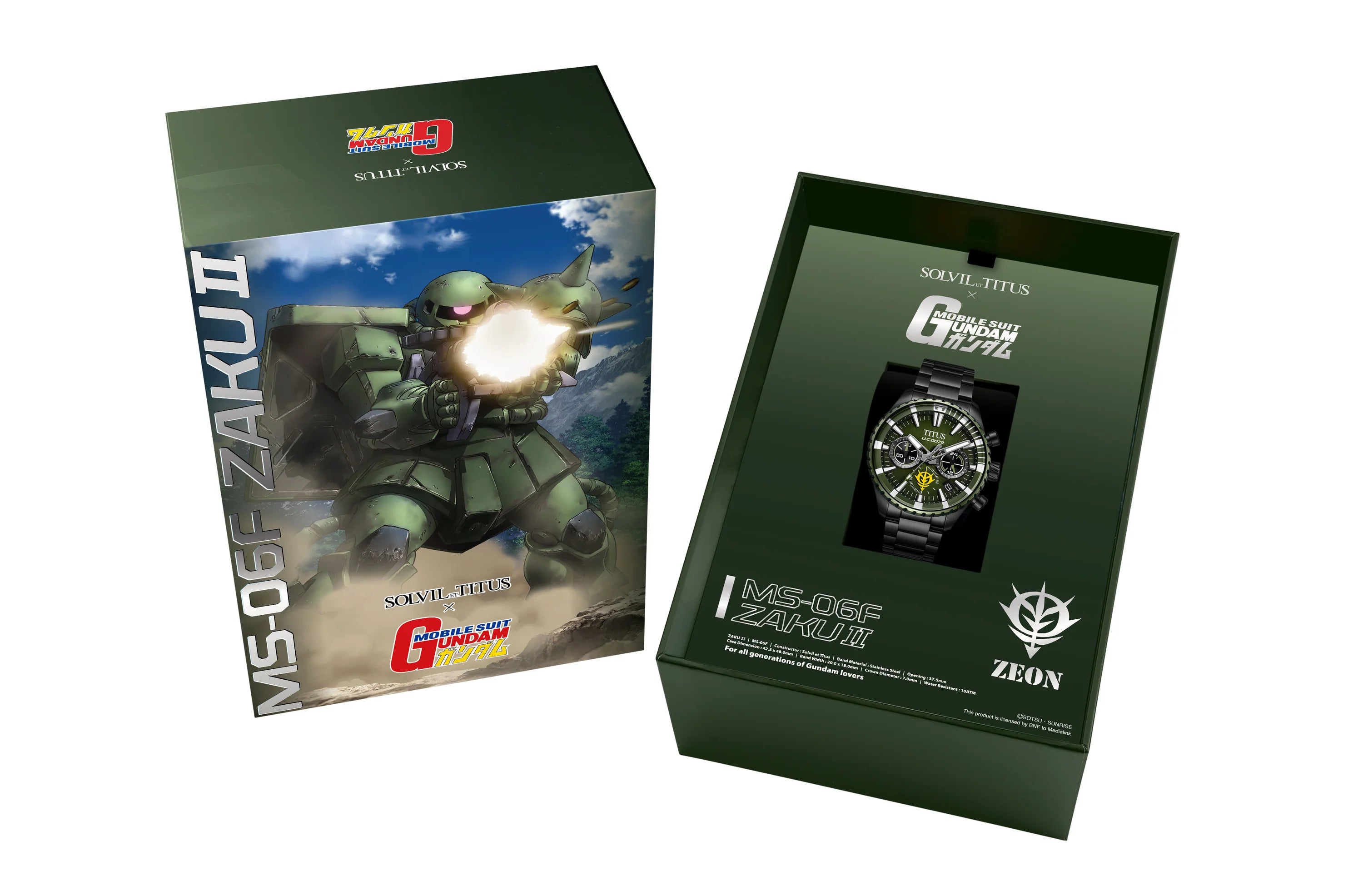 Solvil et Titus x Mobile Suit Gundam 'MS-06F Zaku II' Limited Edition Saber Chronograph Men Watch W06-03408-002