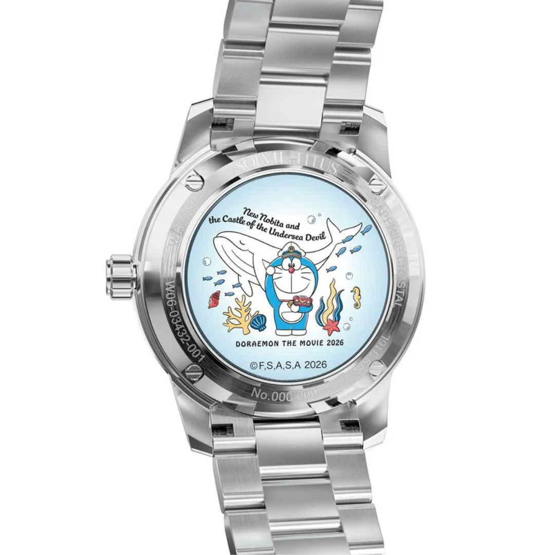 Solvil et Titus Doraemon the Movie: New Nobita and the Castle of the Undersea Devil Limited Edition 3 Hands Automatic Stainless Steel Watch W06-03432-001
