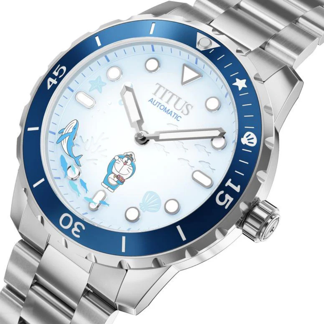 Solvil et Titus Doraemon the Movie: New Nobita and the Castle of the Undersea Devil Limited Edition 3 Hands Automatic Stainless Steel Watch W06-03432-001