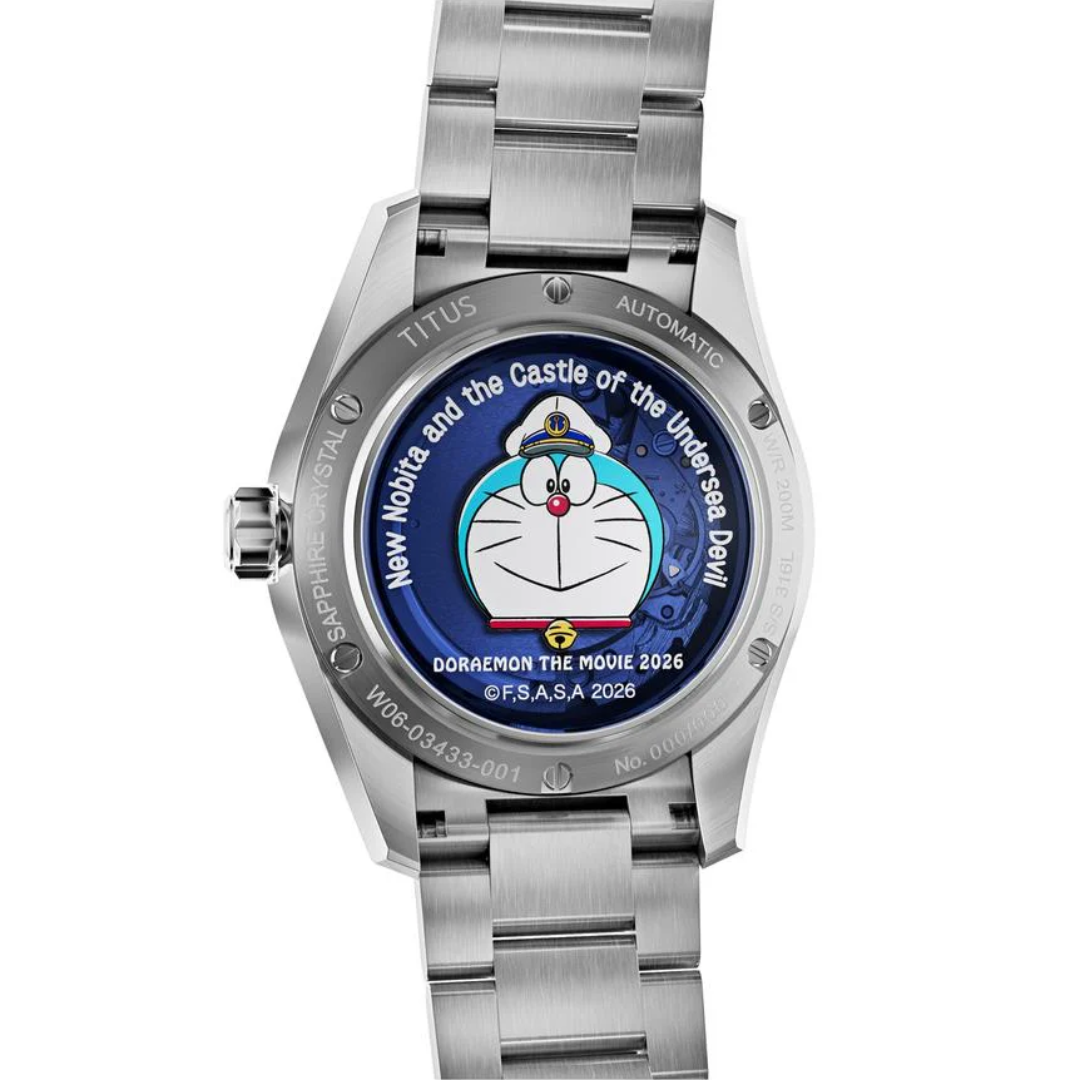 Solvil et Titus Doraemon the Movie: New Nobita and the Castle of the Undersea Devil Limited Edition 3 Hands Date Automatic Stainless Steel Watch W06-03433-001