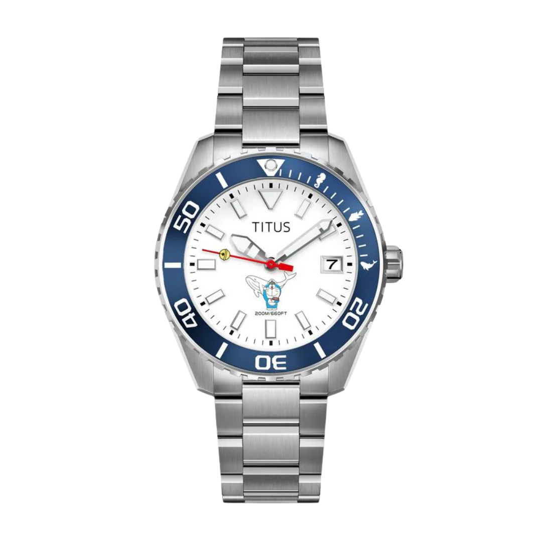 Solvil et Titus Doraemon the Movie: New Nobita and the Castle of the Undersea Devil Limited Edition 3 Hands Date Automatic Stainless Steel Watch W06-03433-001