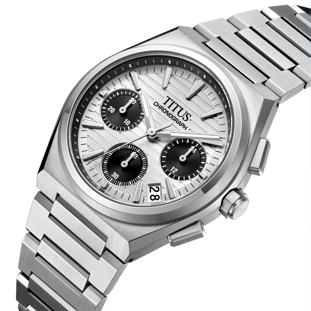 Vinyl Chronograph Men's Silver Dial Steel Watch W06-03415-001
