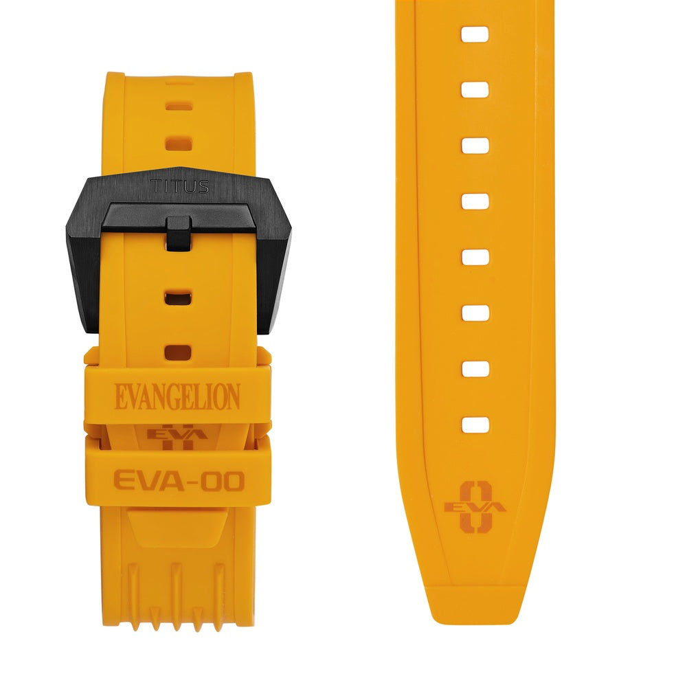 Orange silicone strap of Solvil et Titus EVA-00 Quest Evangelion watch