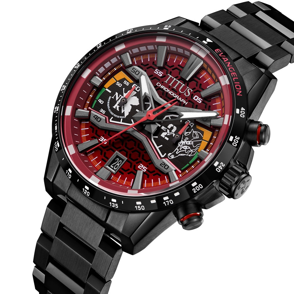 Side profile of Solvil et Titus EVA-02 Saber black chronograph