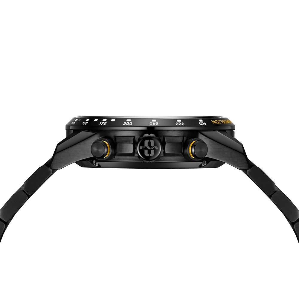 Crown profile of Solvil et Titus EVA-00 Saber black chronograph