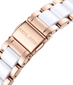 Perse Multi-Function Quartz Stainless Steel with Ceramic Women Watch W06-02108-003