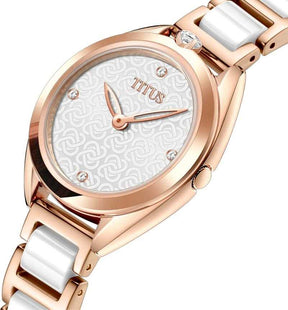 Ring & Knot 2 Hands Quartz Stainless Steel and Ceramic Women Watch W06-03172-003
