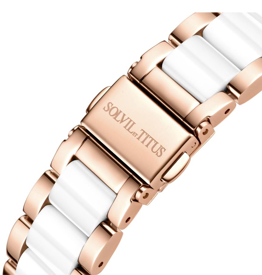 Perse Multi-Function Quartz Stainless Steel with Ceramic Women Watch W06-03203-002